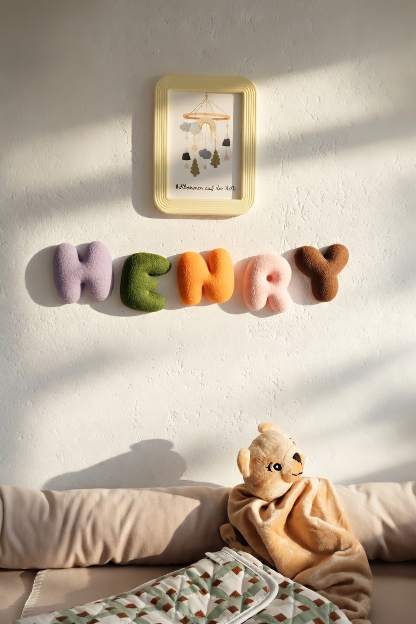 nursery bubble letters HENRY colorful wall decor for kids rooms personalized